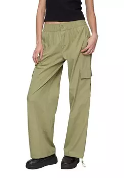 Брюки карго WIDE-LEG MIT TASCHEN UND ANGEDEUTETEM VERSCHLUSS QS, зеленый