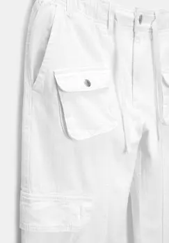 Брюки-карго WITH DRAWSTRING PULL&BEAR, белый