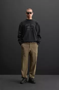 Брюки карго x helement ZARA, светлый хаки
