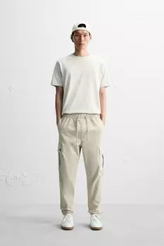 Брюки карго ZARA, бежевый