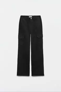 Брюки-карго Zara, черный