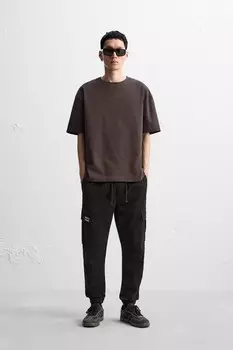 Брюки карго ZARA, черный