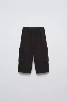 Брюки карго ZARA, коричневый