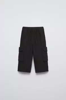Брюки карго ZARA, коричневый