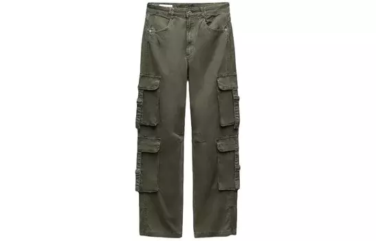 Брюки-карго женские цвета хаки Zara