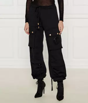 Брюки-карго женские Just Cavalli с накладными карманами, черный