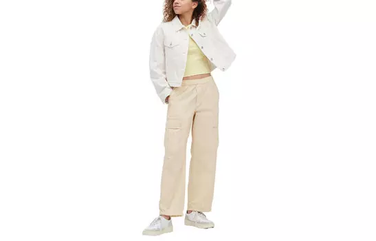 Брюки карго женские светло-бежевые Uniqlo