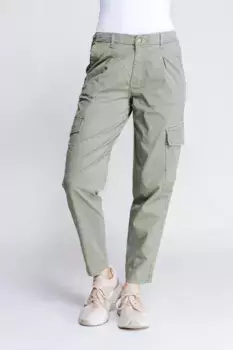 Брюки-карго Zhrill, однотонные, зеленый