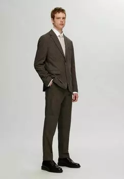 Брюки KARIERTE Selected Homme, коричневый