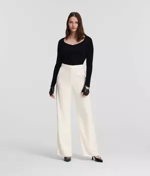 Брюки Karl Lagerfeld Karl Logo Tailored, белый