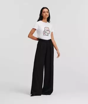 Брюки Karl Lagerfeld Wide-leg, черный