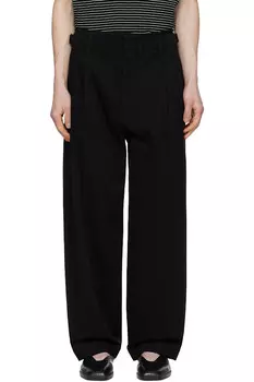 Брюки-карроты плиссе Lemaire, черный