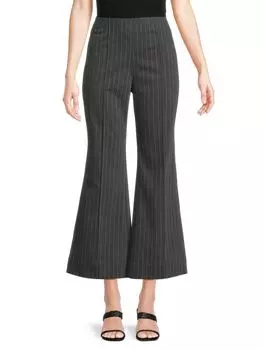 Брюки Kick Flare в тонкую полоску Ganni, цвет Phantom Grey