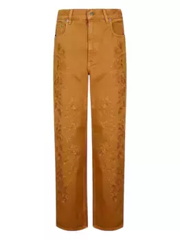 Брюки Kim с цветочной вышивкой GOLDEN GOOSE, коричневый