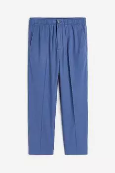 Брюки классического кроя из смесового льна H&M, синий