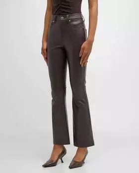 Брюки-клеш Carson High Rise Ankle Flare Pant в цвете Dark Chocolate Veronica Beard