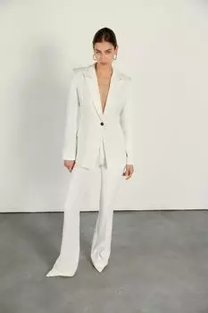 Брюки-клеш цвета экрю VATKALI