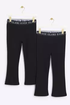Брюки клеш для девочек, 2 шт в упаковке River Island, черный
