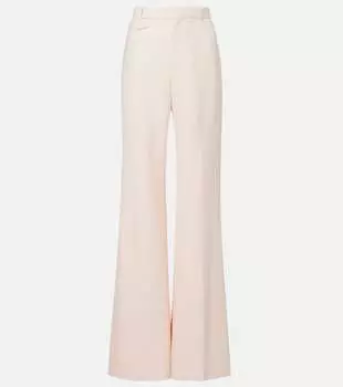 Брюки-клеш из габардина из чистой шерсти Chlo, Biscuit Pink