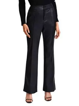 Брюки-клеш из искусственной кожи Ever Leather Avec Les Filles, черный