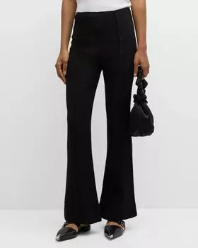 Брюки-клеш из крепа Ganni, цвет Black