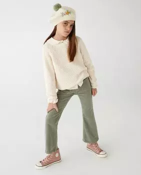 Брюки-клеш из микровельвета El Corte Ingls