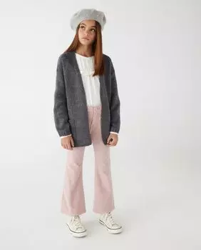 Брюки-клеш из микровельвета El Corte Ingls, розовый