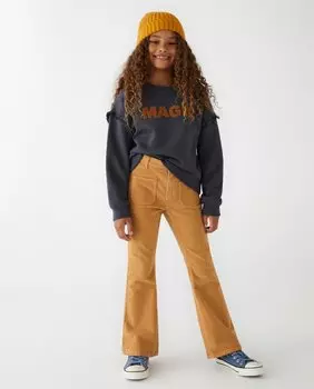 Брюки-клеш из микровельвета El Corte Ingls, светло-коричневый