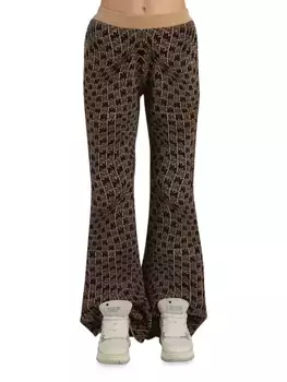 Брюки-клеш Ma Swirl с монограммой Amiri, цвет mink