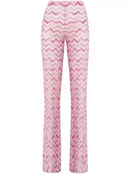 Брюки клеш Missoni с зигзагообразным узором, розовый
