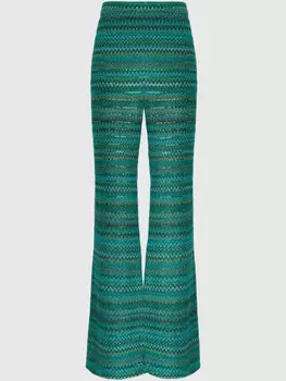 Брюки клеш Missoni Zigzag, зеленый