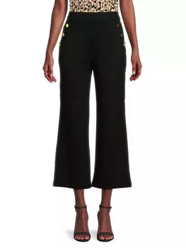 Брюки-клеш на пуговицах Saks Fifth Avenue, черный