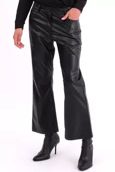 Брюки клеш Nebula из искусственной кожи с матовой отделкой Religion, черный