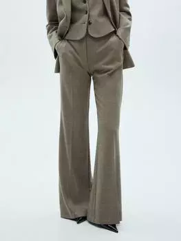 Брюки - клеш от лайама Mango, бежевый