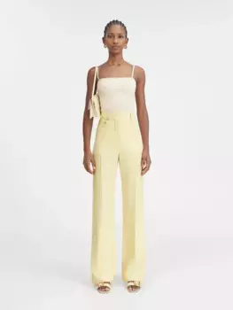 Брюки-клеш с завышенной талией Sauge Jacquemus, бледно-желтый