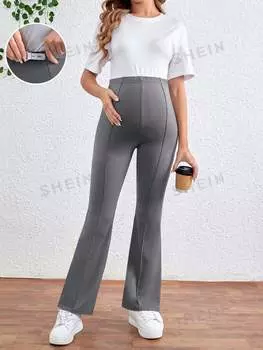 Брюки-клеш Shein для беременных, серый
