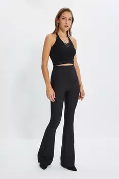 Брюки-клеш Trendyol, черный