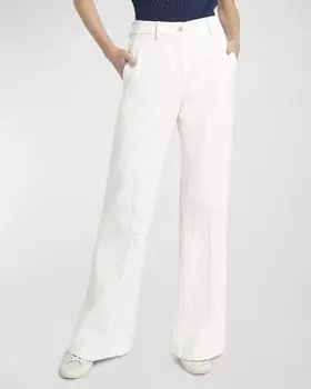 Брюки-клеш в полоску Journey Glenna Golden Goose, цвет Heritage White Opal Gray