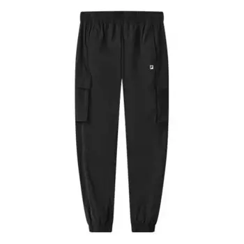 Брюки knit bundle feet athleisure casual sports pants black Fila, черный