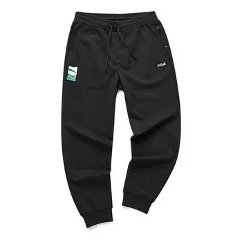 Брюки knit bundle feet casual sports pants black Fila Fusion, черный