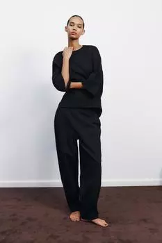 Брюки-коконы с блокировкой ZARA, черный