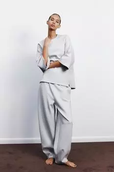 Брюки-коконы с блокировкой ZARA, цвет Ice