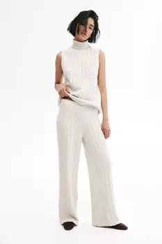 Брюки косой вязки H&M, белый