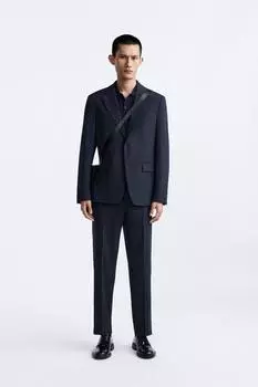 Брюки костюма «гусья стойка» ZARA, темно-синий