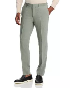 Брюки костюмные Hesten Mlange Extra Slim Fit HUGO, зеленый
