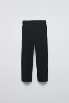 Брюки костюмные из пике ZARA, черный