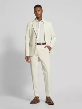Брюки костюмные облегающие с фактурным рисунком, модель «AITOR» SELECTED HOMME, кремовый