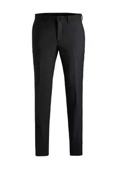 Брюки костюмные, очень узкие, однотонные, мужские JACK & JONES, черный
