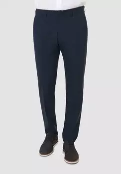 Брюки костюмные, зауженного кроя, с прожатыми складками, мужские s.Oliver BLACK LABEL, синий