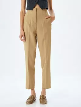 Брюки Koton Regular Pleated Pants, кэмел